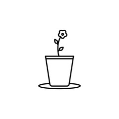 flower in pot icon. Element of outline furniture icon. Thin line icon for website design and development, app development. Premium icon