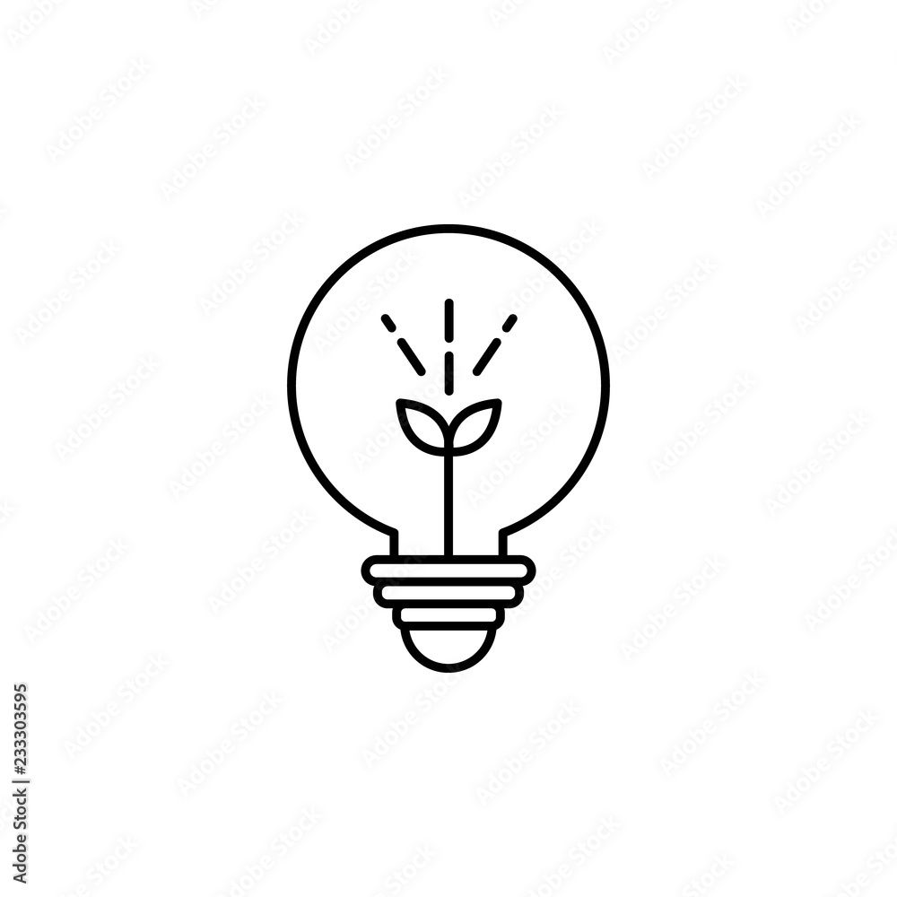 Poster idea, bulb icon. element of editorial design icon. thin line icon for website design and development