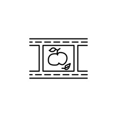 film tape, apple icon. Element of editorial design icon. Thin line icon for website design and development, app development. Premium icon