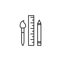 Graphic tool, pen, brush, linear tools icon. Element of editorial design icon. Thin line icon for website design and development, app development. Premium icon