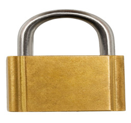 Padlock copper bronze isolated