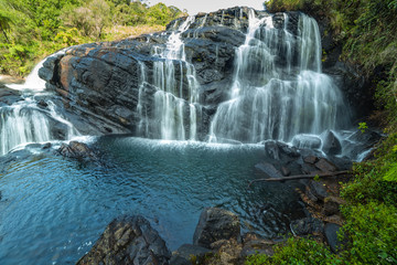 Baker's Falls in the Horton Plains National Park, waterfal Sri Lanka.
