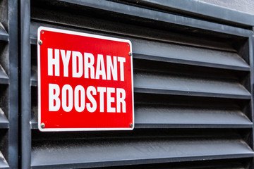 Hydrant booster sign