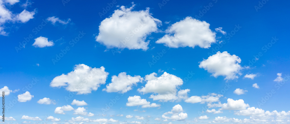 Wall mural beautiful blue sky and clouds natural background.
