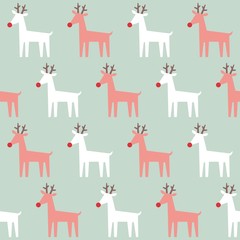 Seamless Christmas vector pattern with deers