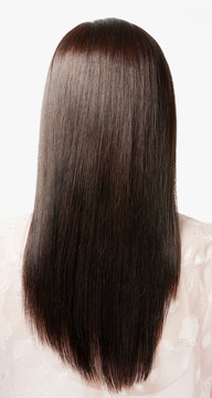 Glossy Dark Brown Long Hair