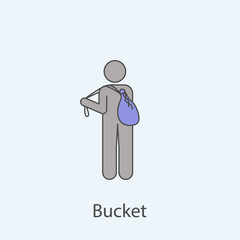 man with sack 2 colored line icon. Simple colored element illustration. Outline symbol design from man with bag set
