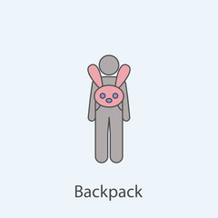 man with backpack 2 colored line icon. Simple colored element illustration. Outline symbol design from man with bag set