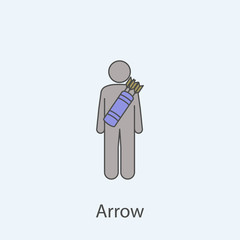 man with arrow bag 2 colored line icon. Simple colored element illustration. Outline symbol design from man with bag set