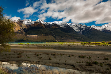 mountain landscape with lake