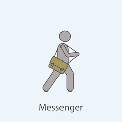 man with messenger bag 2 colored line icon. Simple colored element illustration. Outline symbol design from man with bag set