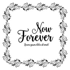 Now forever botanical floral hand draw style vector