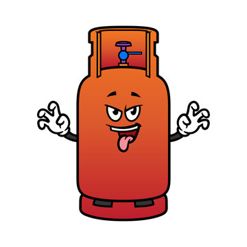 recommend clip art: Cartoon Scaring Gas Cylinder Character
