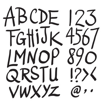 Vector alphabet. Hand drawn letters.