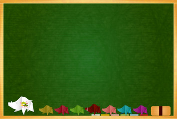 亥　黒板　年賀状　背景 