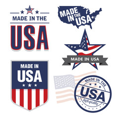 Vector set of made in the USA labels