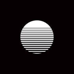 sunset circle minimalism geometry