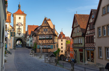 The Plönlein is a popular tourist attraction in Rothenburg Ob der Tauber.
