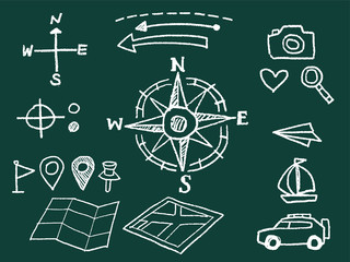 vector sketch style travel icon set
