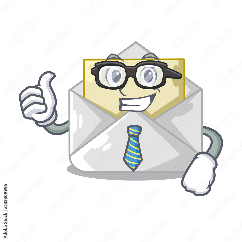 Wall mural Businessman open envelope greeting posters on character