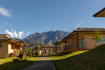 Fototapeta na wymiar Mount Kinabalu view form Dream World Resort, Kundasang, Sabah, Borneo