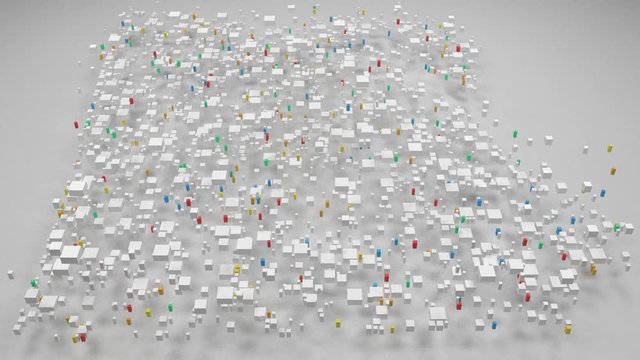 Map of the Region of Egypt - Africa | 3d Rendering, mosaic of little bricks - White and flag colors. A number of 4907 little boxes are accurately inserted into the mosaic. Harlequin colors