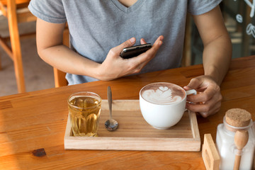 Woman enjoying warming drink, Late coffee in a cup