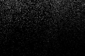 Falling Snow down On The Black Background