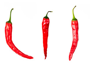 three pieces of chili peppers