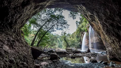 Tableaux sur verre Cascades Haew Suwat waterfall  at Khao Yai National Park  Nakhon Ratchasima povince , Landscape Thailand