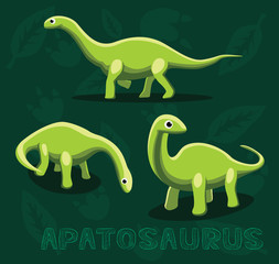 Dinosaur Apatosaurus Cartoon Vector Illustration