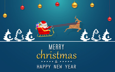 Merry Christmas with abstract Christmas tree. Merry Christmas and happy new year greeting card vector design.