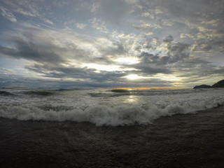 Panoramic View of a rocky beach in Costa Rica take 2