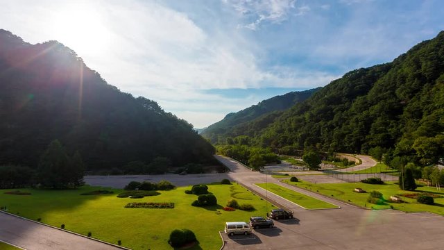 View from the window of the room Masikryong Ski Resort in North Korea