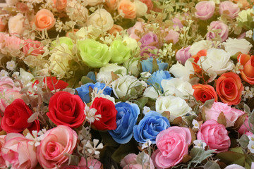 colorful bouquet of roses for background,romance concept