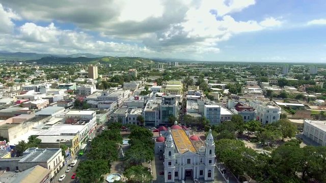 Aerial shot over Ponce, Puerto Rico