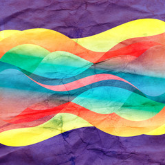 Abstract watercolor background with different wavy elements
