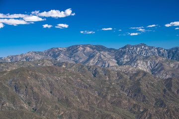 Fototapeta premium A panorama of the San Gabriel Mountains as taken from Mount Wilson near Glendale, California