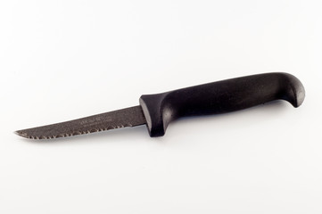 black knife with with notches