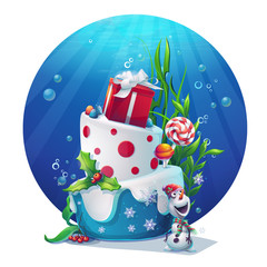 Festive set - snowman, cake, gifts