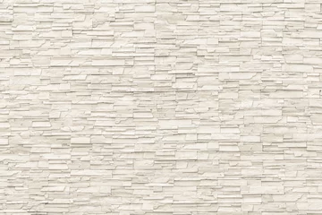 Crédence de cuisine en verre imprimé Pierres White cream marble limestone brick tile wall aged texture detailed pattern background