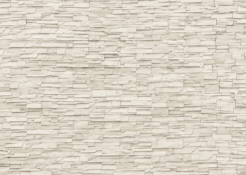 White cream marble limestone brick tile wall aged texture detailed pattern background