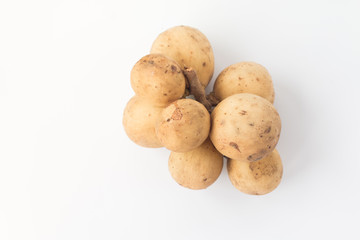 Long Gong fruit ,Lansium parasiticum on a white background