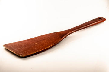wooden spoon on white background