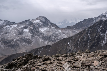 Fototapeta na wymiar The Caucasus mountains in Georgia country. Beautiful mountain landscape. Svaneti.