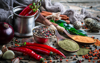 Fototapeta premium Spices and condiments for food