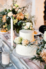 wedding table with cake