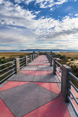 Stone pier on lake Titicaca