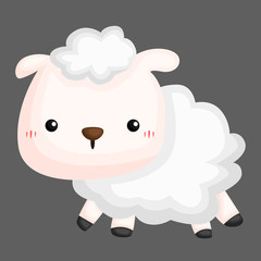 a vector of a cute and adorable sheep