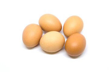 Close-up Eggs Studio shot Isolated On white background